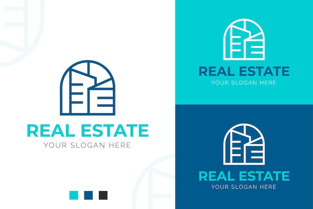 Modern Corporate Logo Design for Real Estate with outline style