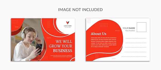 Modern corporate postcard template Premium Vector