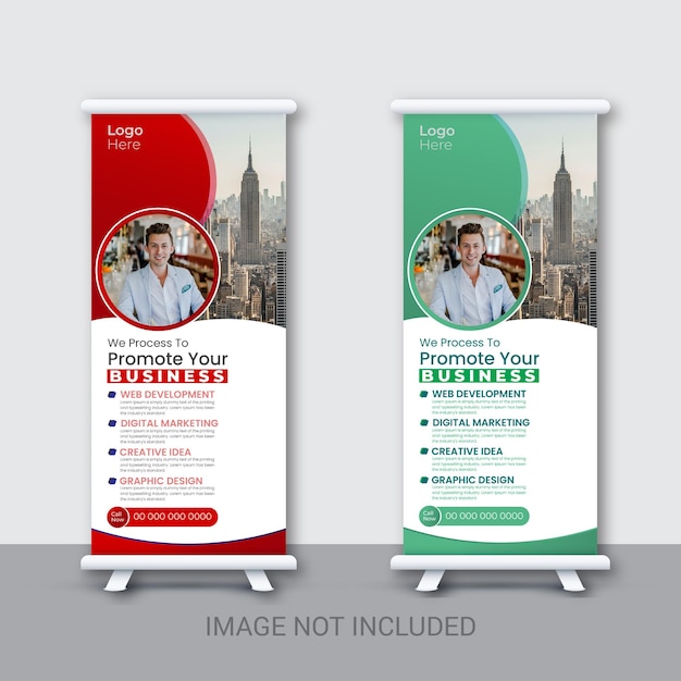 Modern corporate roll up banner template