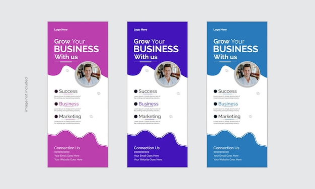 Vector modern corporate rollup banner template advertisement pull up polygon background vector file