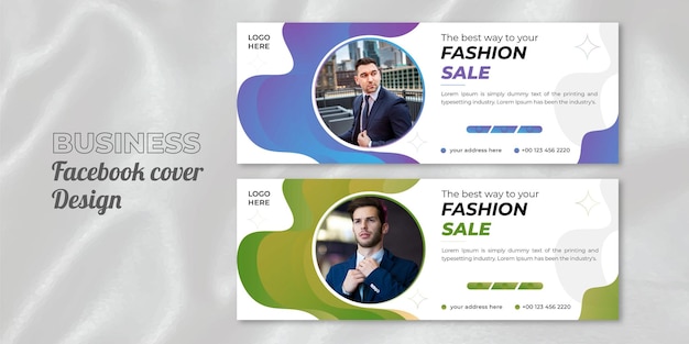 Modern corporate social media cover template