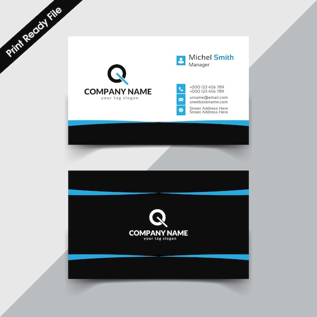 Modern corporate unique business card design template vector