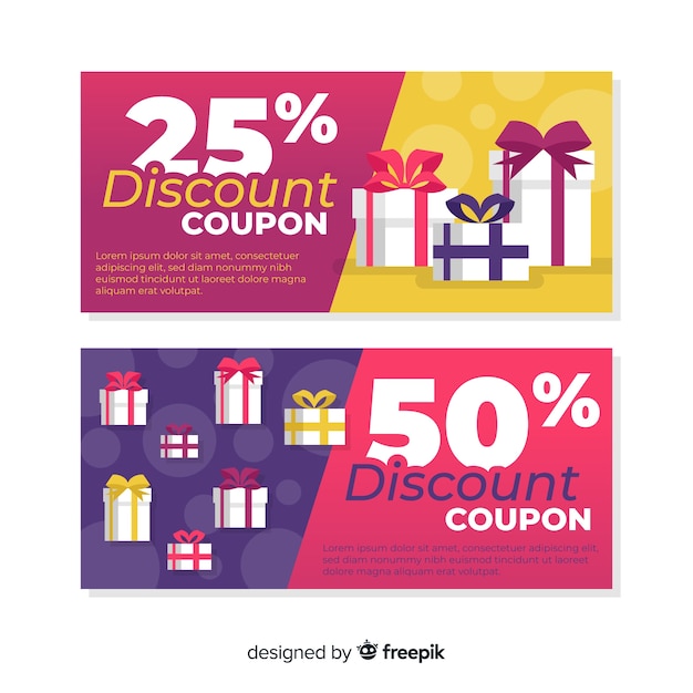 Modern coupon or voucher  template design