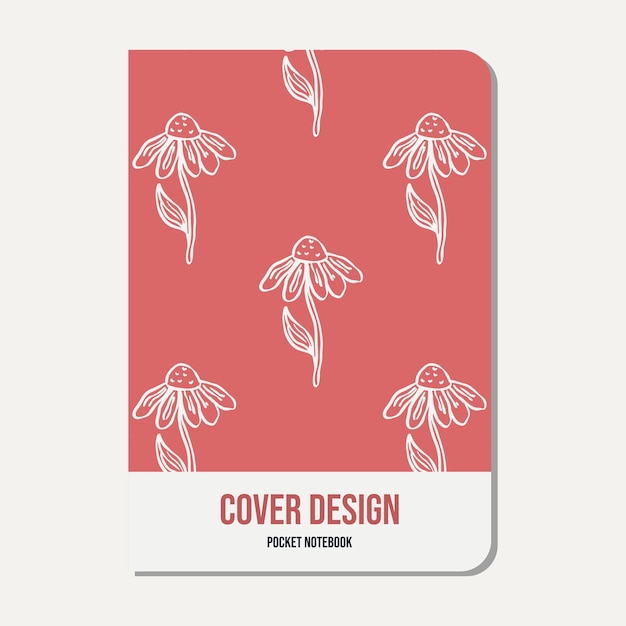 modern cover design pocket notebook planner cover stationery Flower design