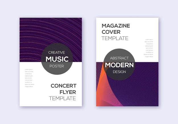 Modern cover design template set Violet abstract