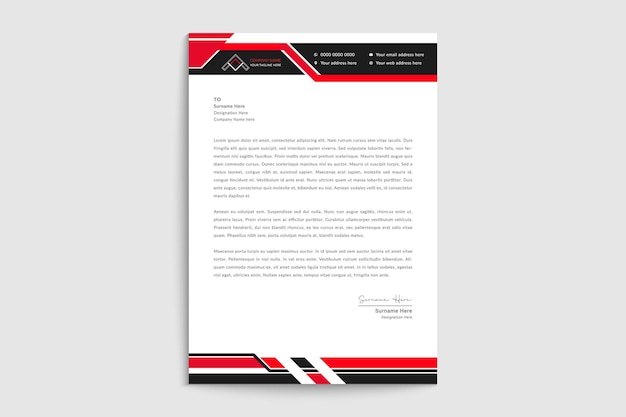 Modern creative abstract corporate business letterhead design template