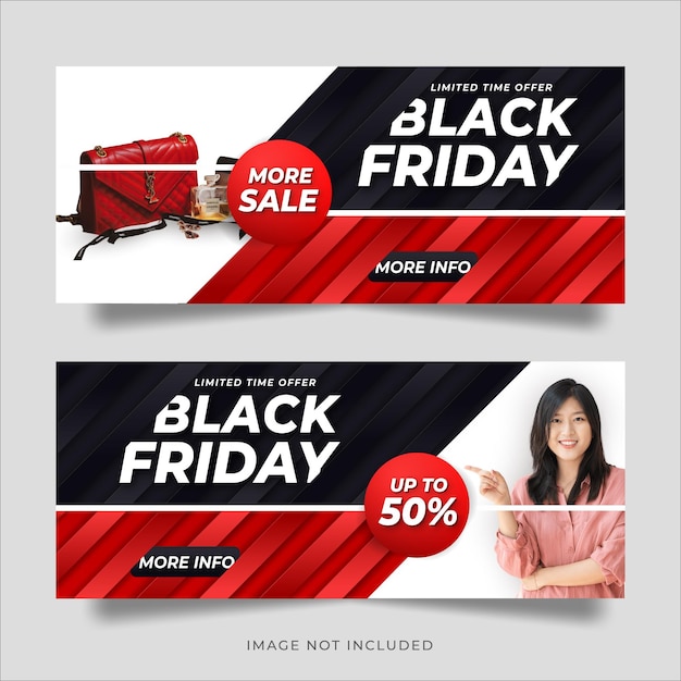 Vector modern creative black friday social media banner design set