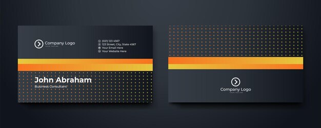 Vector modern creative black and yellow business card and name card horizontal simple clean template vector design layout in rectangle size