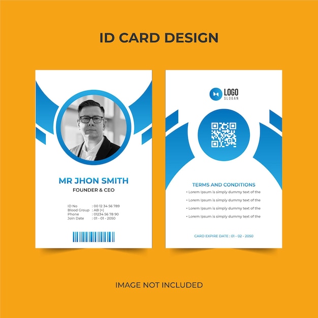 Modern and creative Blue color gradient corporate business id card design vector template