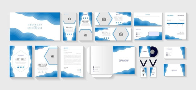 Modern creative brand identity company stationery set design template