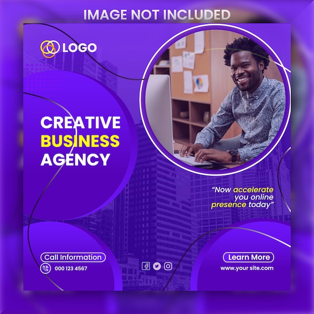 Modern creative business agency social media ad post template