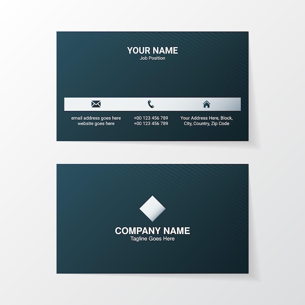 Modern Creative Business Card Design, Black and White Visiting Card Template