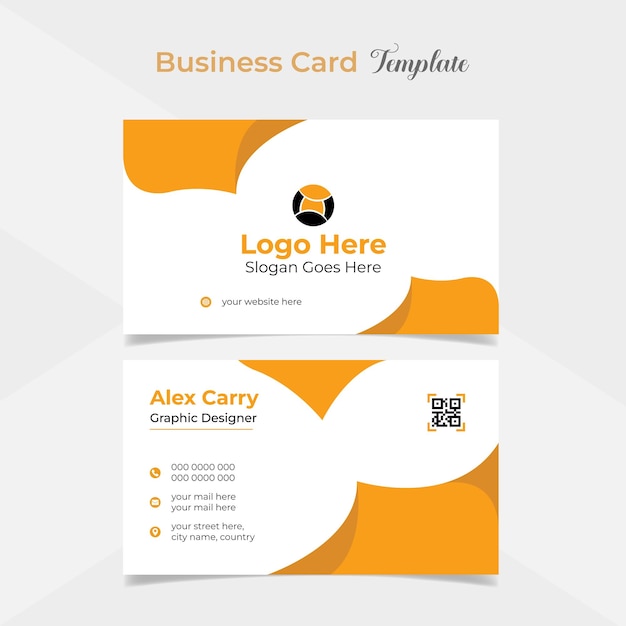 Vector modern and creative business card template design with curve shapes