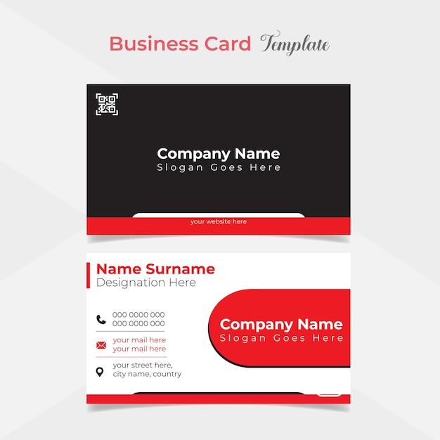 modern and creative business card template design with curve shapes