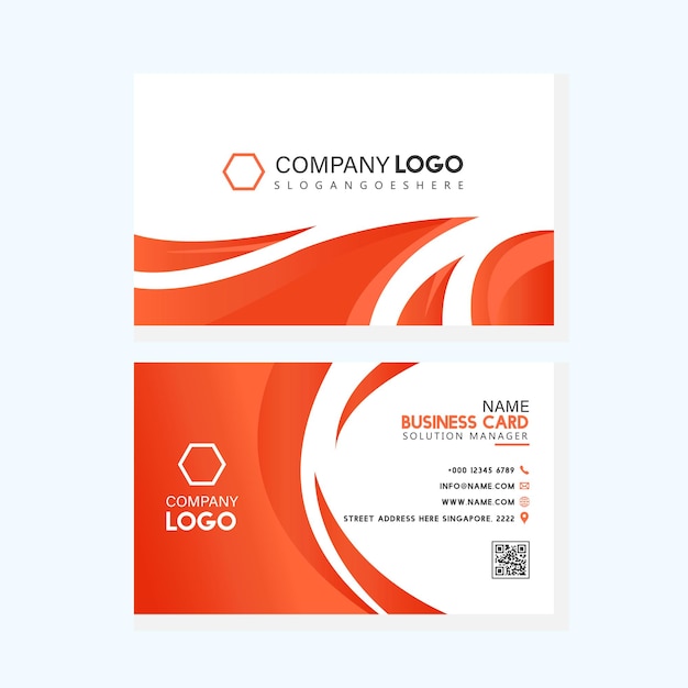 Modern Creative Business Card Template Orange Colors Design