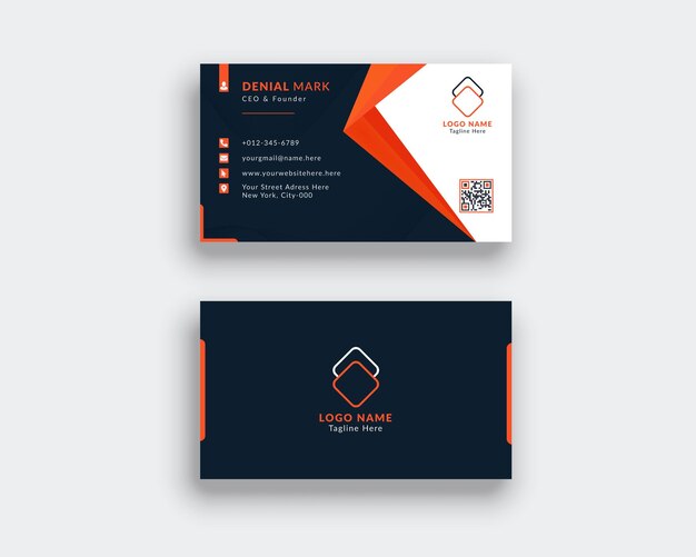 Modern creative business card template with abstract shapes