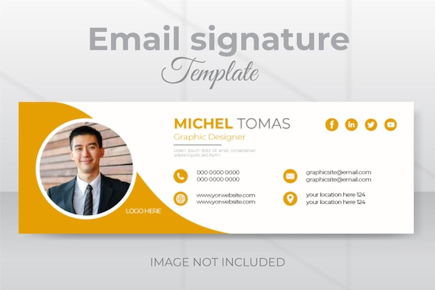 Modern creative business email signature template and vector design with a standard size