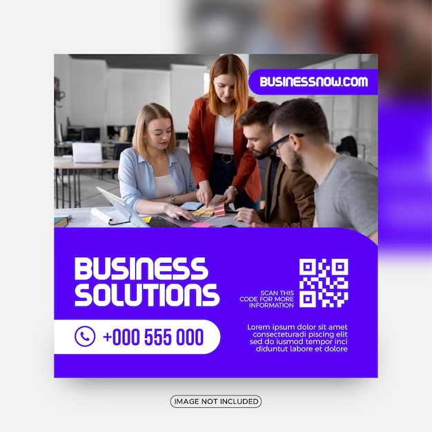 Modern creative business solutions social media post template