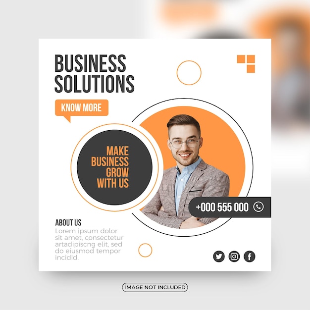 Modern creative business solutions social media post template