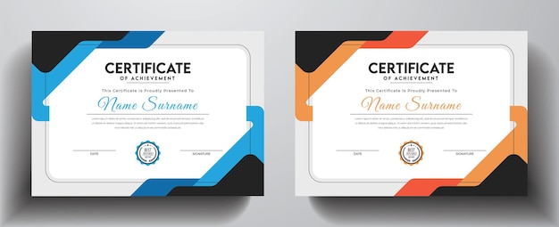 Modern and creative certificate template