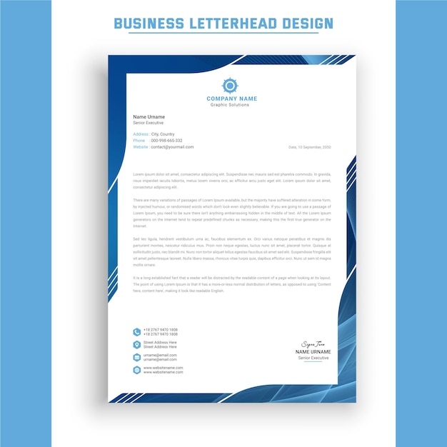 Modern Creative &amp; Clean business Company letterhead design template