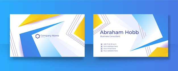 Modern creative and clean colorful blue business card design template Luxury elegant business card design background with trendy simple abstract geometric stylish wave lines Vector illustration