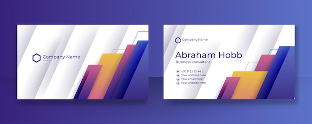 Modern creative and clean colorful business card design template Luxury elegant business card design background with trendy simple abstract geometric stylish wave lines Vector illustration