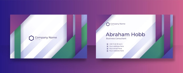 Modern creative and clean colorful business card design template Luxury elegant business card design background with trendy simple abstract geometric stylish wave lines Vector illustration