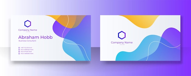 Modern creative and clean colorful business card design template Luxury elegant business card design background with trendy simple abstract geometric stylish wave lines Vector illustration