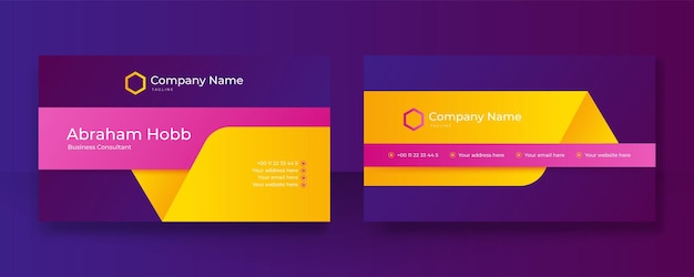 Modern creative and clean colorful business card design template Luxury elegant business card design background with trendy simple abstract geometric stylish wave lines Vector illustration