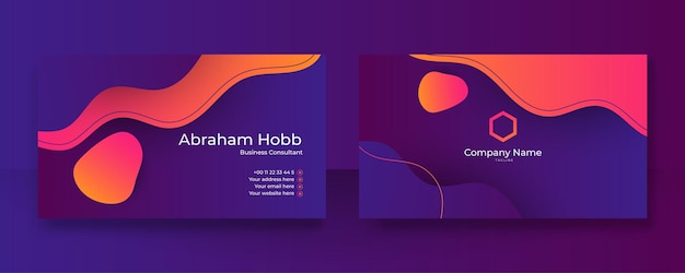 Modern creative and clean colorful business card design template Luxury elegant business card design background with trendy simple abstract geometric stylish wave lines Vector illustration