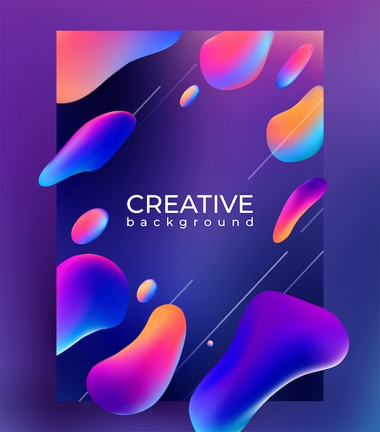 Modern creative colorful liquid gradient shapes poster