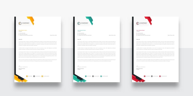 Modern and creative corporate business company letterhead template