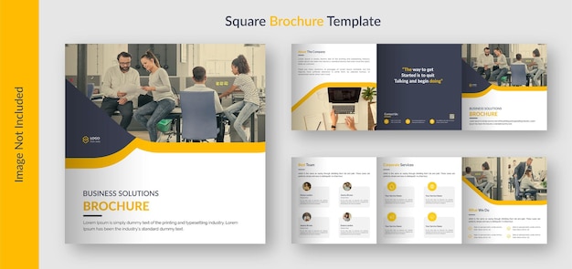 Modern creative corporate business square trifold brochure template Premium Vector