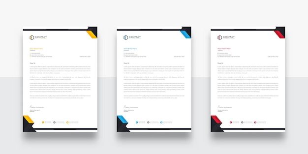 Modern and creative corporate company business letterhead template