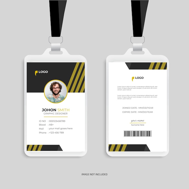 Modern and creative corporate company employee id card template design