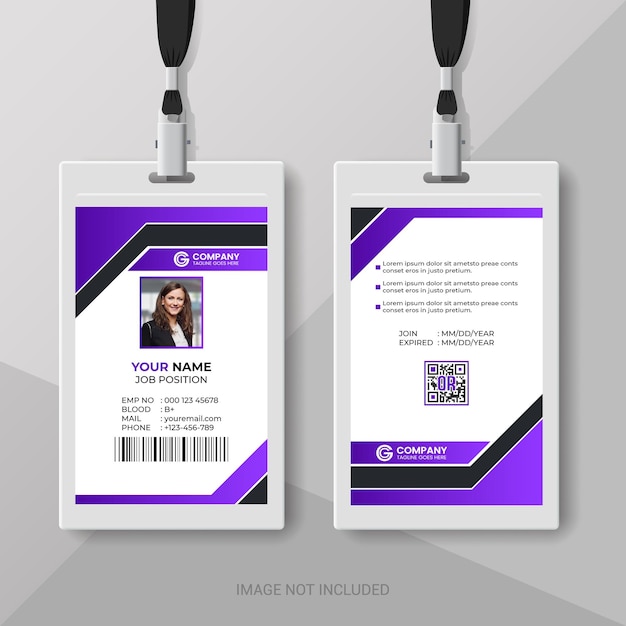 Modern and creative corporate company employee id card template