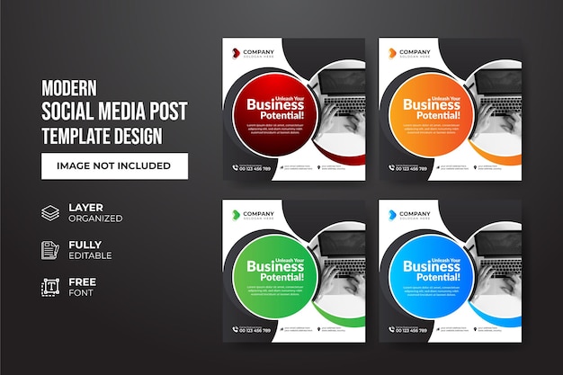 Modern and creative Corporate company promotion social media post template