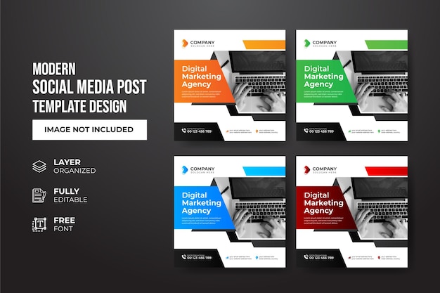 Modern and creative Corporate company promotion social media post template