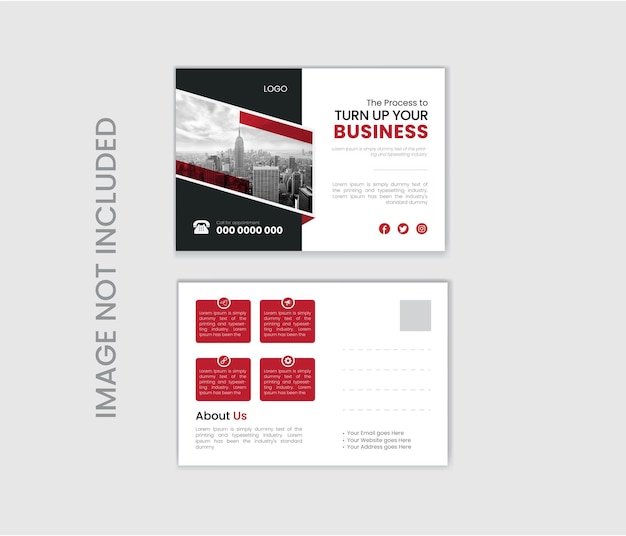 Modern creative corporate postcard design template