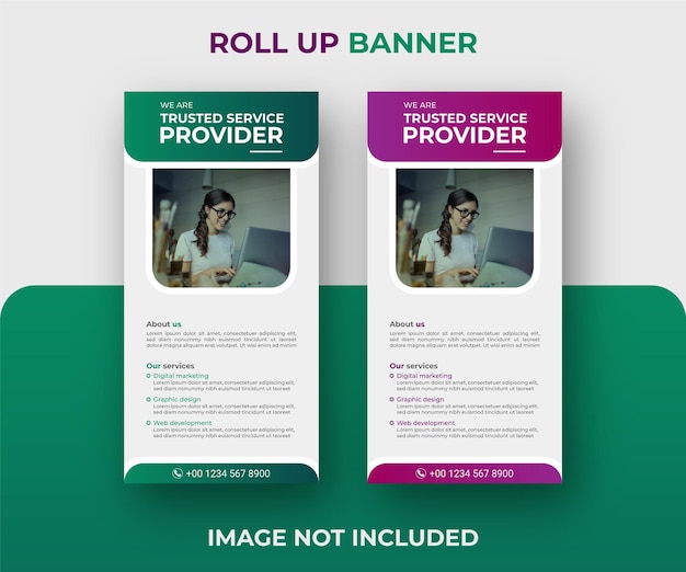 Modern and creative corporate roll up banner standee x banner template for commercial use