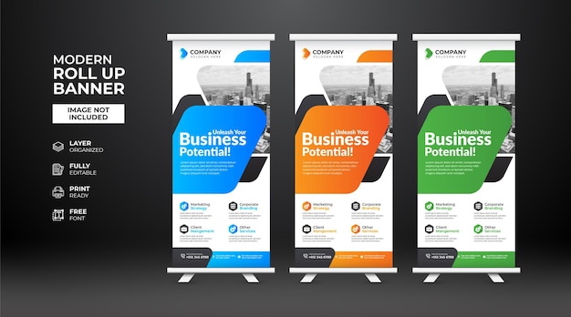 Modern and creative corporate Roll up banner template