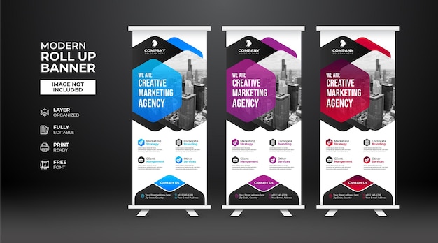 Modern and creative corporate Roll up banner template