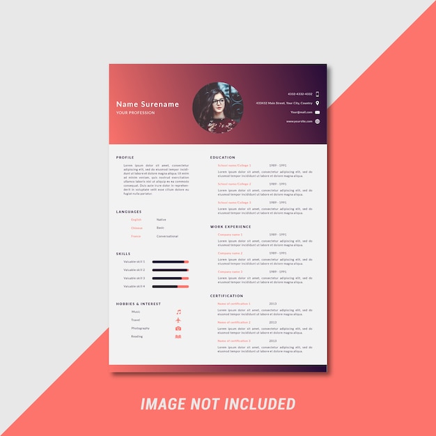 Modern and creative Curriculum vitae template design