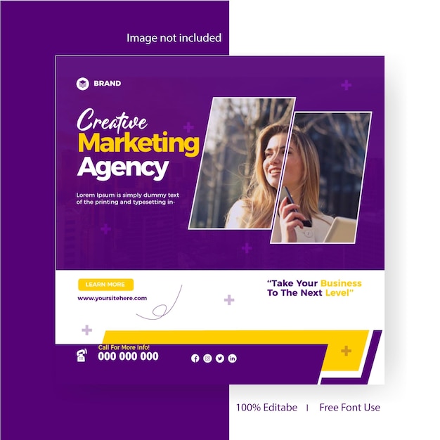 Modern creative digital marketing agency business social media post Instagram banner template