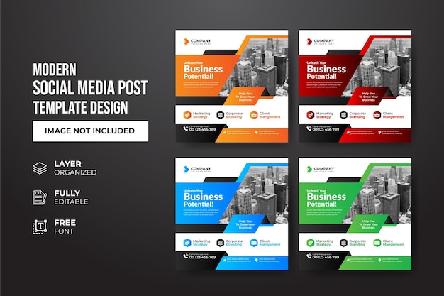 Modern and creative digital marketing agency social media post template