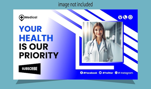 modern creative doctor you tube thumbnail design