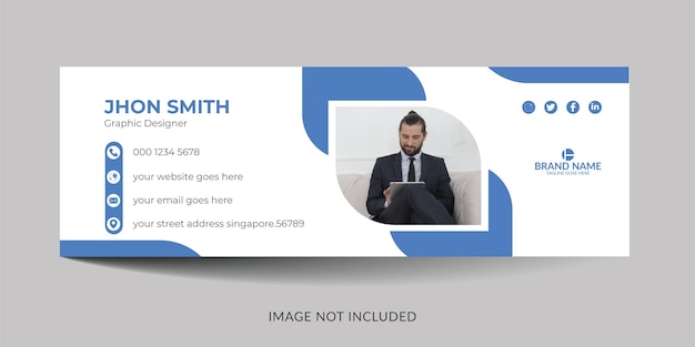 Modern and Creative email signature or email footer design vector template