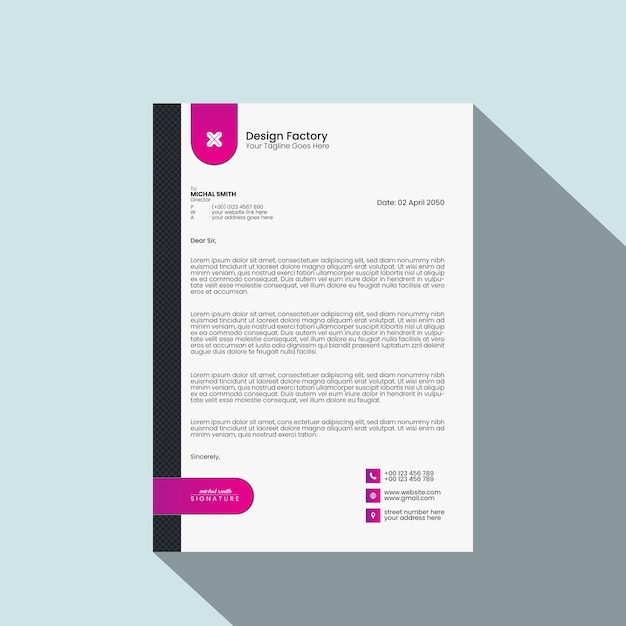 Modern creative eye catchy and professional letterhead template design for your corporate business