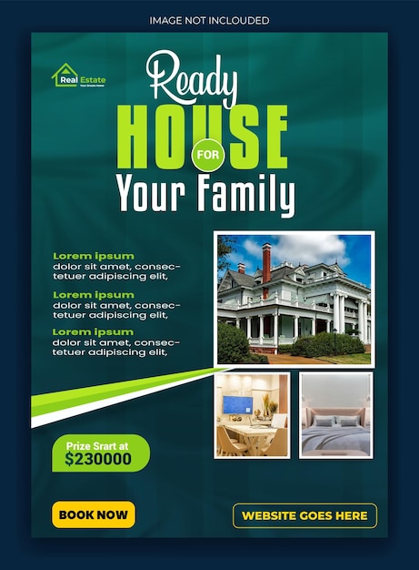 Modern creative flyer template design for real estate company